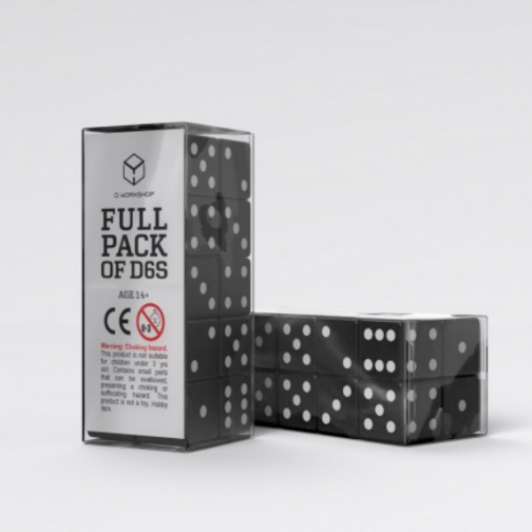 Q-Workshop: Full Pack of D6s - Black & White