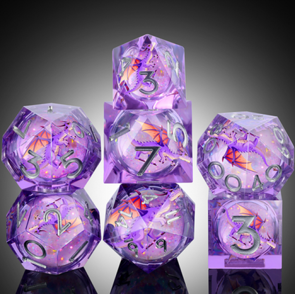 Dice Habit: Liquid Core Dice Set - (Dragon) Luna (7pcs)