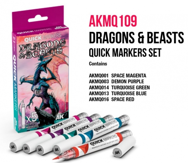 AK-Interactive: Dragons & Beasts Quick Markers Set