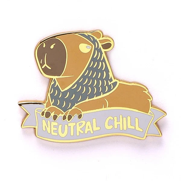Alternative Alignments Enamel Pin - Neutral Chill Capybara