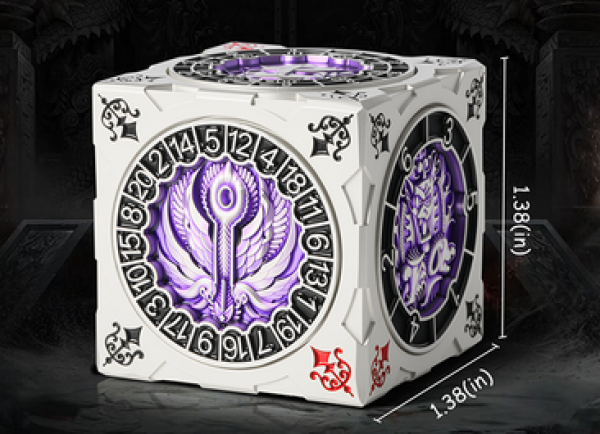 Dice Habit: 7-in-1 D&D Cube Spinner Dice - Purple & Silver