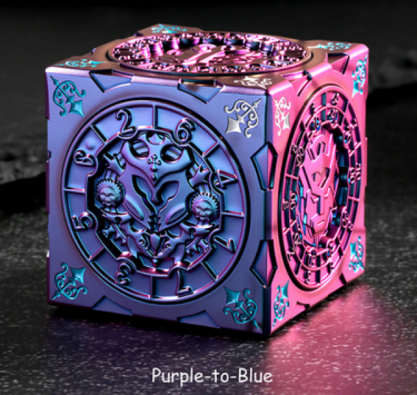 Dice Habit: 7-in-1 D&D Cube Spinner Dice - Chameleon Purple