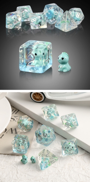 Dice Habit: Resin Dice Set (7pcs) [T-Rex]