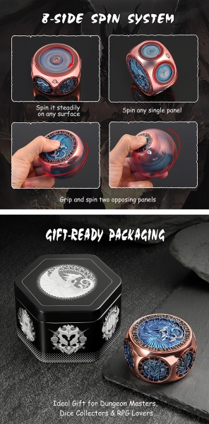 Dice Habit: Octagon Spinner Dice [Blue & Copper]