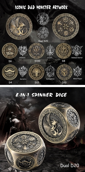 Dice Habit: Octagon Spinner Dice [Bronze]