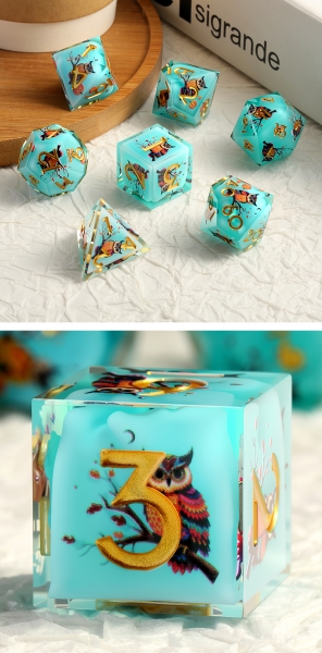 Dice Habit: Sharp Edge Dice Set (7pcs) [Autumn Owl]