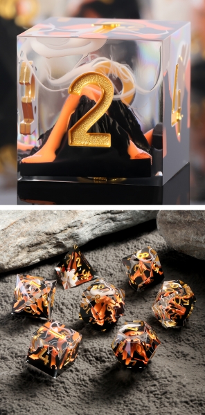 Dice Habit: Sharp Edge Dice Set (7pcs) [Volcano]