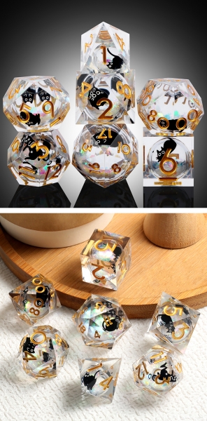 Dice Habit: Liquid Core Dice Set (7pcs) [Luxury Kitty]