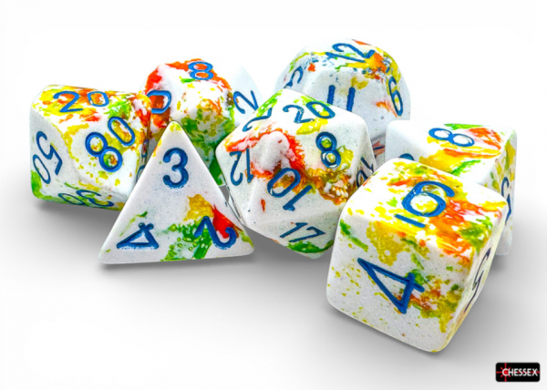 Chessex RPG Dice Sets: Brush Series - Breezy/Blue (7)