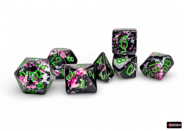 Chessex RPG Dice Sets: Brush Series - Paintball/Green (7)
