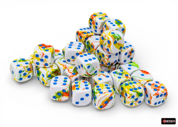 Chessex 12mm d6 Dice Cube: Brush Series - Breezy/Blue (36)