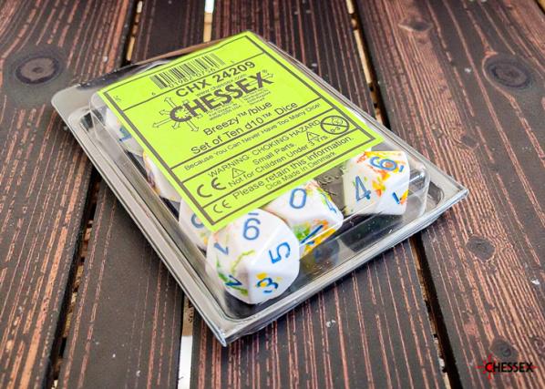 Chessex: Brush Breezy/blue Set of Ten d10s