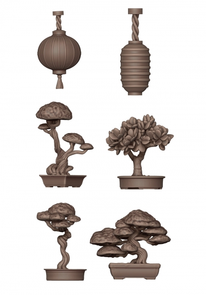 JAPANESE LAMPS & BONSAI