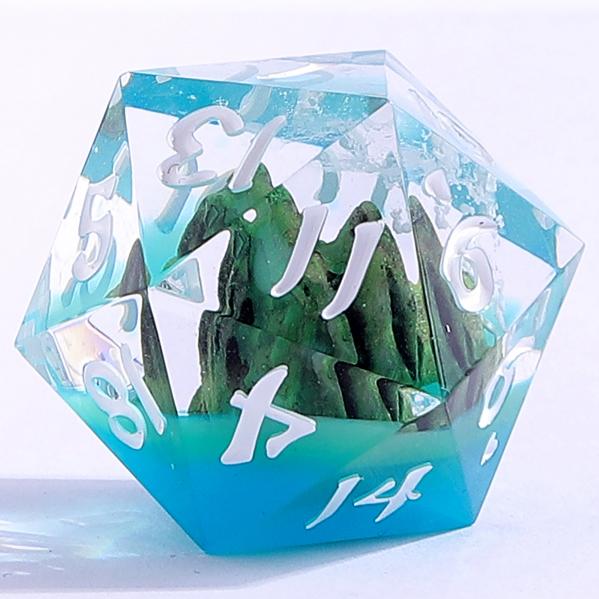Captured Magic Sharp Edge Resin Dice Set - Mystic Peaks