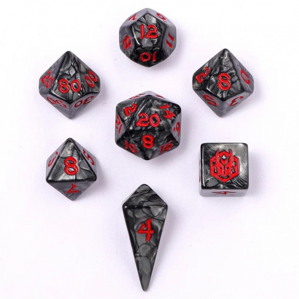 Mini Polymer RPG Dice Set - lron Golem