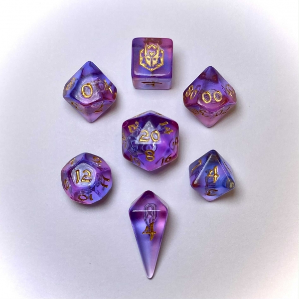 Mini Polymer RPG Dice Set - Unicorn Tears