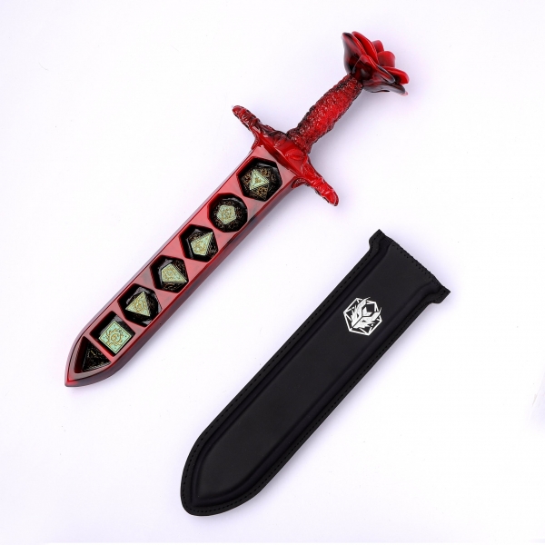 Rose Dagger Resin Dice Case - Red