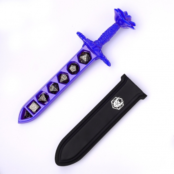 Rose Dagger Resin Dice Case - Blue
