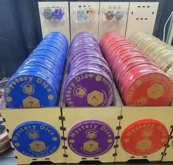 Filled Display - Mystery Hollow Metal D20s