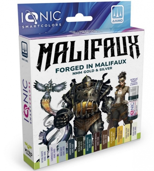 AMMO: IONIC Forged in Malifaux NMM Gold and Silver Paint Set