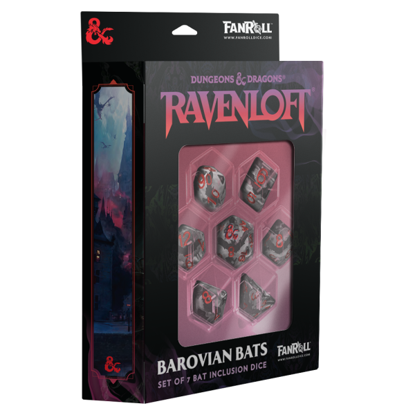 Metallic Dice: D&D Ravenloft Inclusion Dice Set: Bats