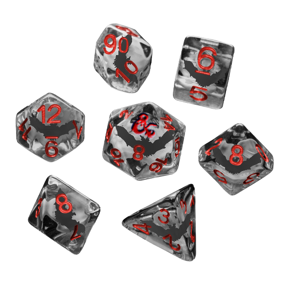 Metallic Dice: D&D Ravenloft Inclusion Dice Set: Bats