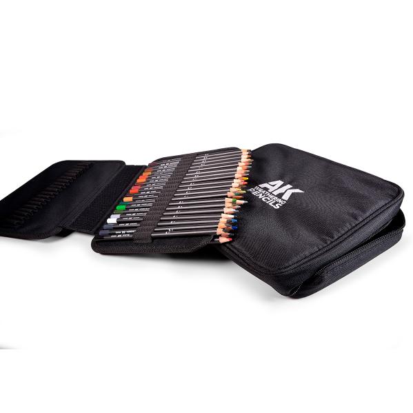 AK-Interactive: Weathering Pencils Full Range Cloth Case with Zipper