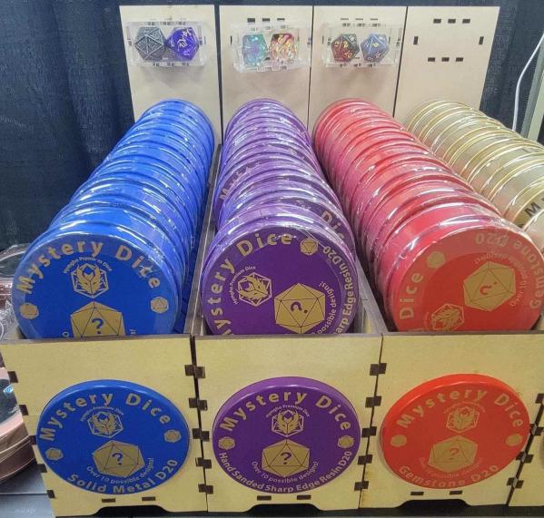 Filled Display - Mystery Gemstone D20s