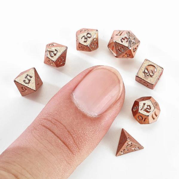Unseelie Tiny Dice Set in Potion Bottle - Rose Gold