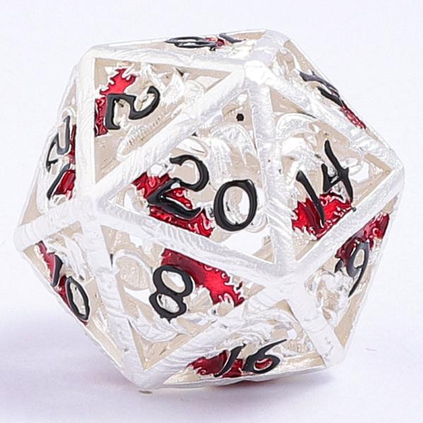 Dragon's Hymn Hollow Metal Dice Set - Silver