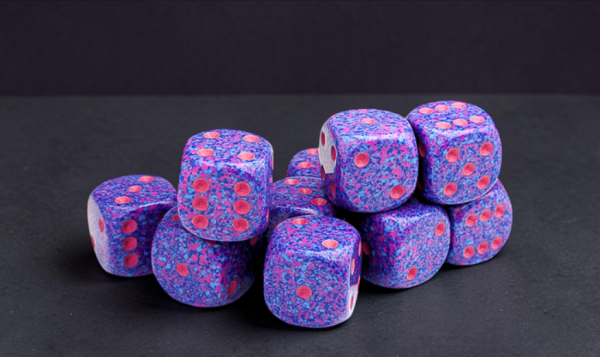 Chessex Dice Sets: Speckled Purple Passion 16mm d6 Dice Block (12)
