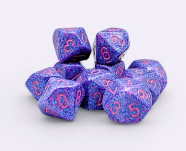 Chessex Dice Sets: Purple Passion Speckled d10 Set (10)