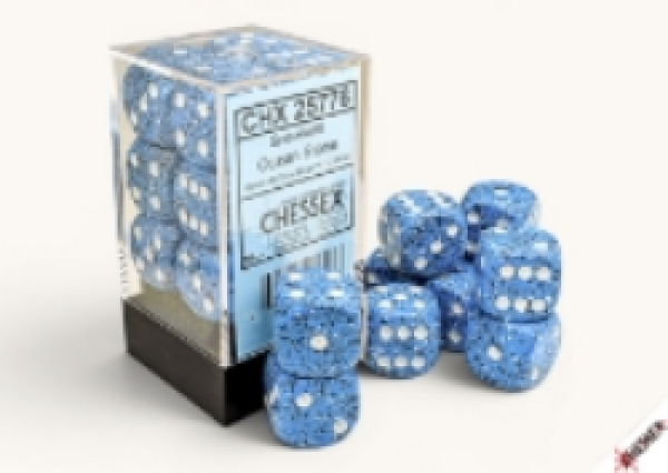 Chessex Dice Sets: Speckled Ocean Stone 16mm d6 Dice Block (12)