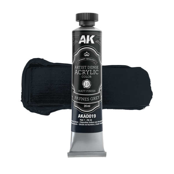 AK-Interactive:  PAYNES GREY - Artistic Dense Acrylic