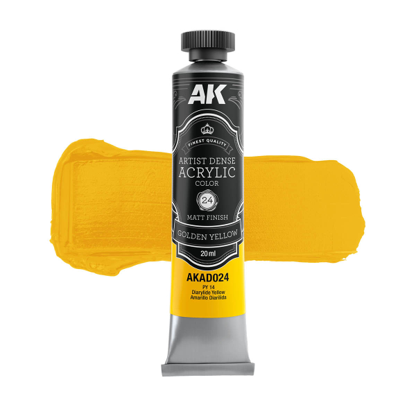 AK-Interactive: GOLDEN YELLOW - Artistic Dense Acrylic