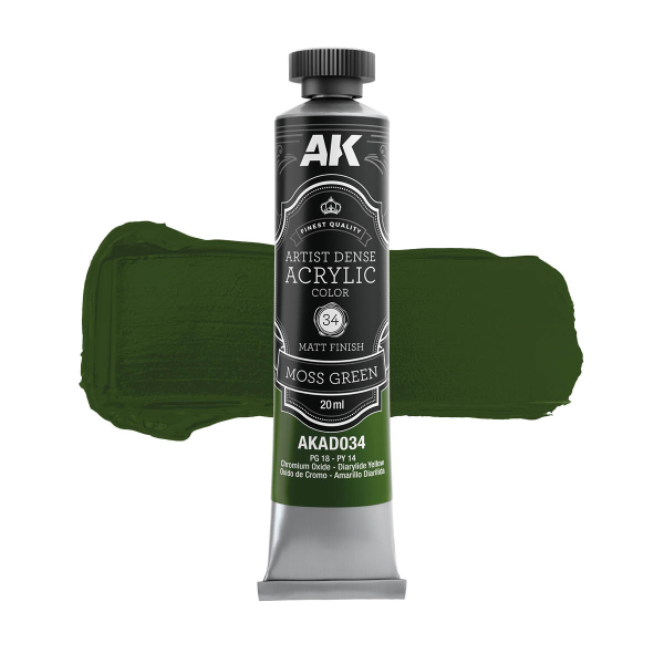 AK-Interactive:  MOSS GREEN - Artistic Dense Acrylic