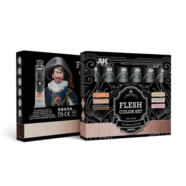 AK-Interactive:FLESH COLOR SET � ARTISTIC DENSE ACRYLIC COLOR