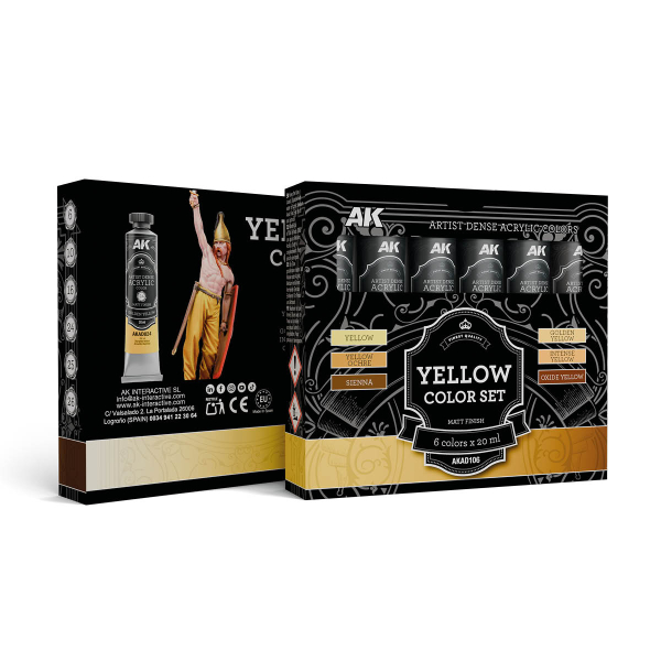 AK-Interactive: YELLOW COLOR SET � ARTISTIC DENSE ACRYLIC COLOR
