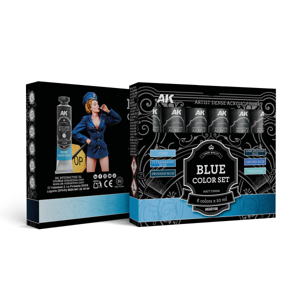 AK-Interactive: BLUE COLOR SET � ARTISTIC DENSE ACRYLIC COLOR