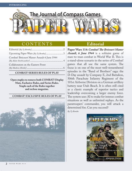 Paper Wars Issue 114: Magazine & Game (Combat! The Brecourt Manor Assault, 6 June 1944)