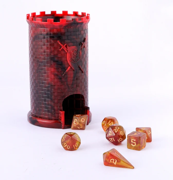 Pocket Citadel Mini Dice Tower - Red w/Black