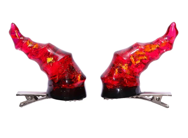 Draconic Adornments Hair Clips - Red