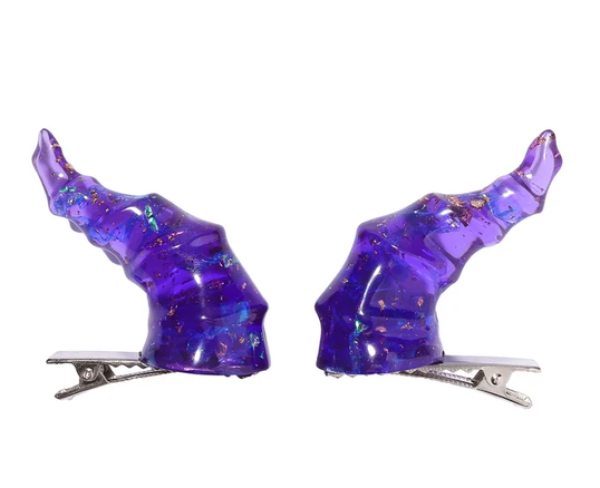 Draconic Adornments Hair Clips - Purple