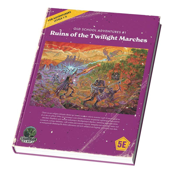 Old School Adventures #1: Ruins of the Twilight Marches  (B/W silver foil Poag cover)