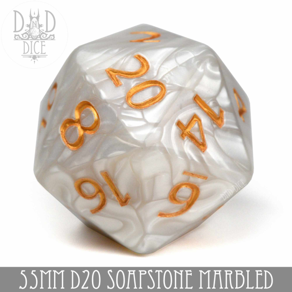 King of Crits Dice: 55mm D20 Soapstone