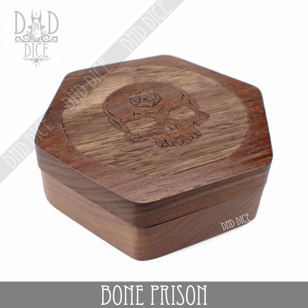 King of Crits Dice: Bone Prison Wood Box
