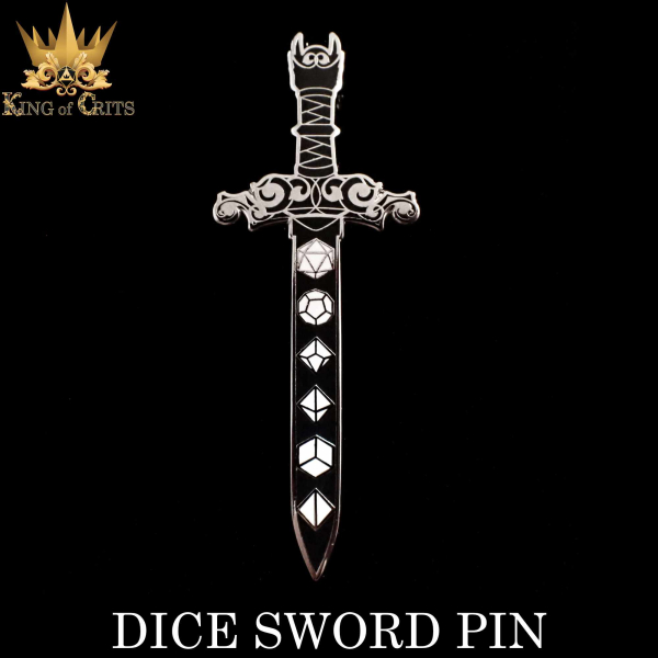 King of Crits Dice: Dice Sword (Enamel Pin)