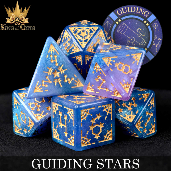 King of Crits Dice: Guiding Stars - 7 Dice Set