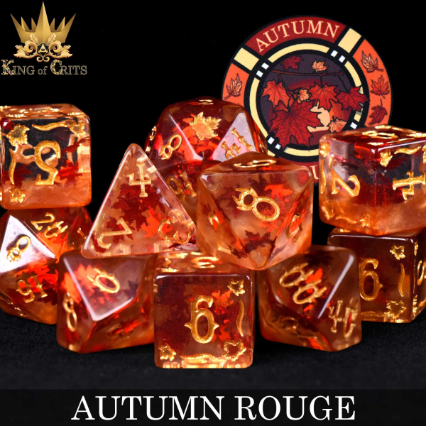 King of Crits Dice: Autumn Rouge - 11 Dice Set