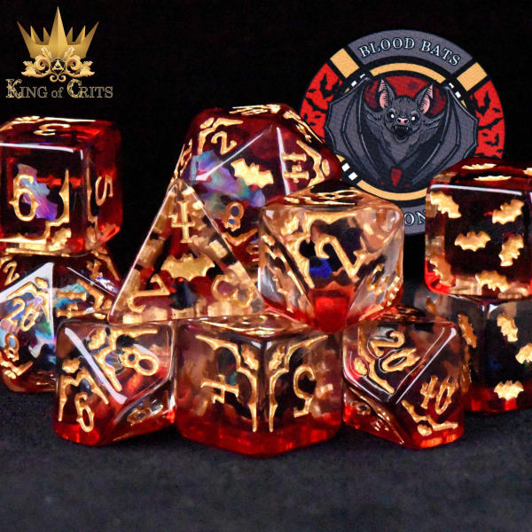 King of Crits Dice: Blood Bats & Beyond - 11 Dice Set